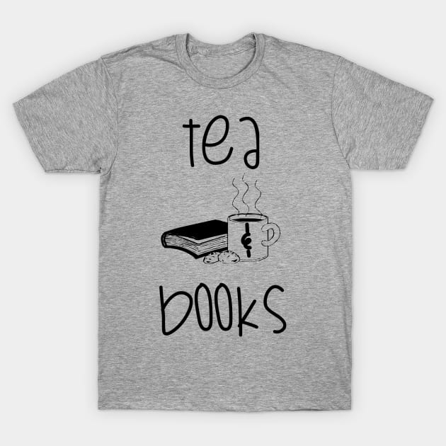 Tea & Books T-Shirt by Carol Oliveira